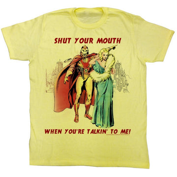 Flash Gordon Mens S/S T-Shirt - Shut It - Heather Yellow Heather