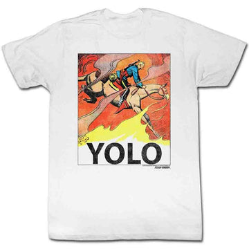 Flash Gordon Mens S/S T-Shirt - Yolo - Solid White