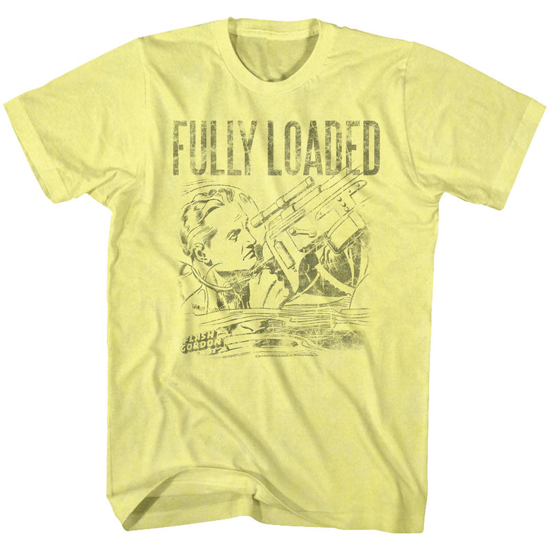 Flash Gordon Mens S/S T-Shirt - Fully Loaded - Heather Yellow Heather