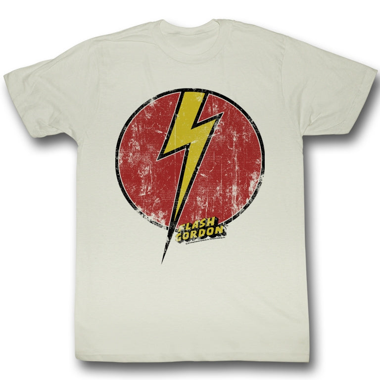 Flash Gordon Mens S/S T-Shirt - Flash Bolt - Solid Natural