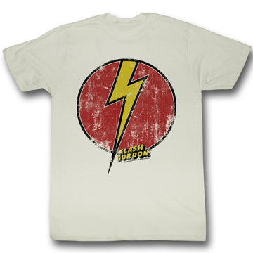 Flash Gordon Mens S/S T-Shirt - Flash Bolt - Solid Natural