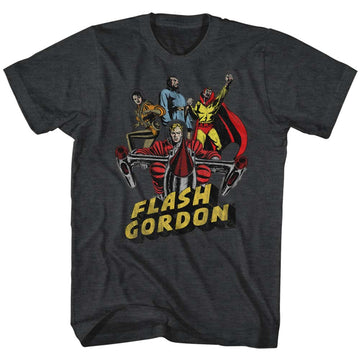 Flash Gordon Mens S/S T-Shirt - Greatest Adventure - Heather Black Heather