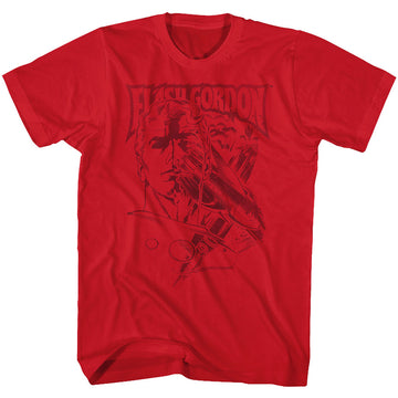 Flash Gordon Mens S/S T-Shirt - Print - Heather Cardinal