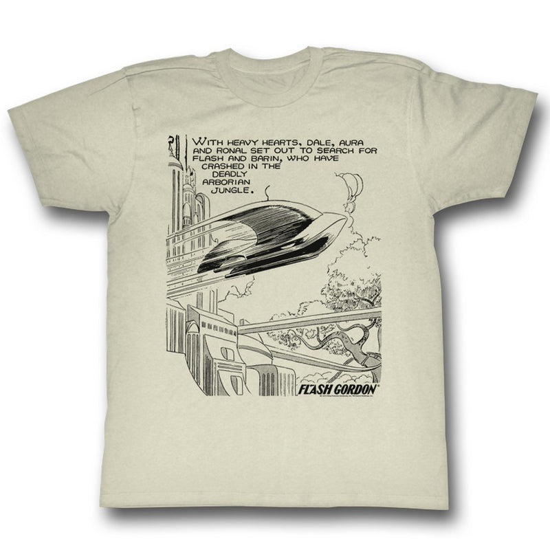Flash Gordon Mens S/S T-Shirt - Heavy Hearts - Solid Natural
