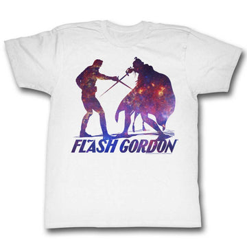 Flash Gordon Mens S/S T-Shirt - Silhouphite - Solid White