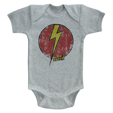 Flash Gordon Infant S/S Bodysuit - Flash Bolt - Heather Gray Heather