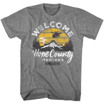 Far Cry Mens S/S T-Shirt - Hope County - Heather Graphite Heather