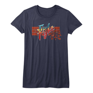 Final Fight Girls Juniors S/S T-Shirt - Finalfight - Solid Navy