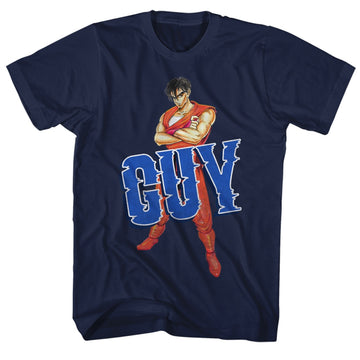 Final Fight Mens S/S T-Shirt - Guy - Solid Navy