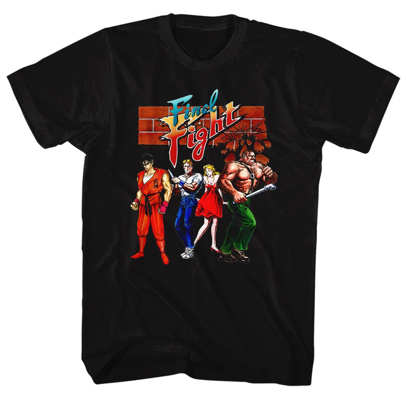Final Fight Mens S/S T-Shirt - Ff Gang - Solid Black