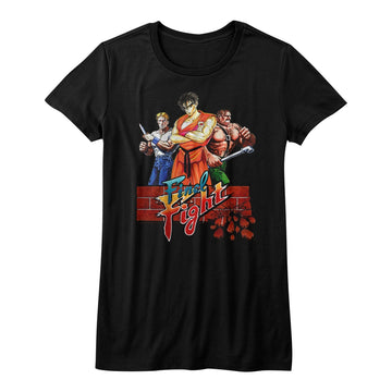 Final Fight Girls Juniors S/S T-Shirt - Finalfight - Solid Black