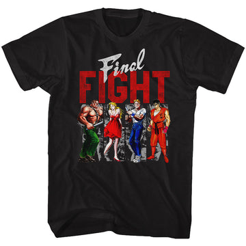 Final Fight Mens S/S T-Shirt - Panels - Solid Black