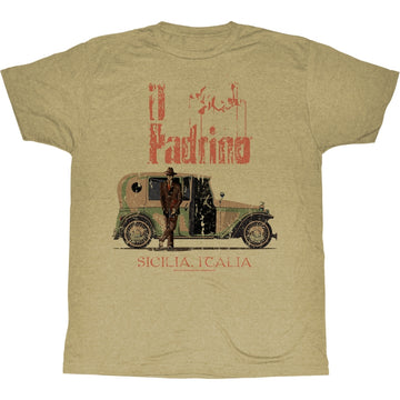 Godfather Mens S/S T-Shirt - Il Padrino - Heather Khaki Heather