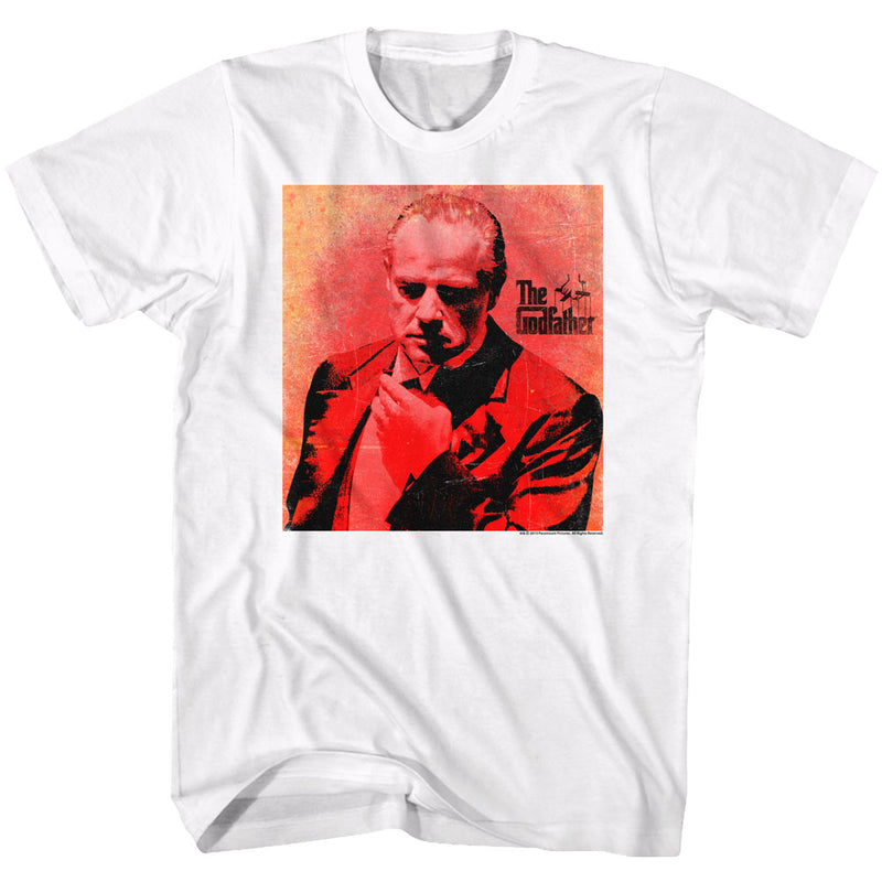 Godfather Mens S/S T-Shirt - Red - Solid White