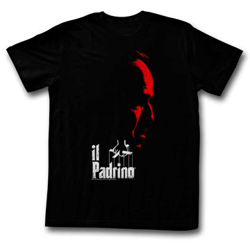 Godfather Mens S/S T-Shirt - Red And White - Solid Black