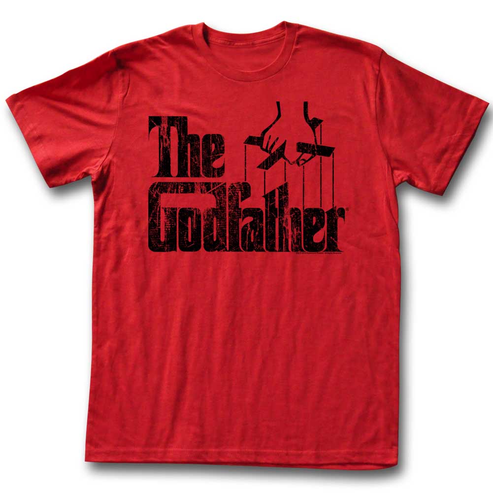 Godfather Mens S/S T-Shirt - Logo Black - Solid Red