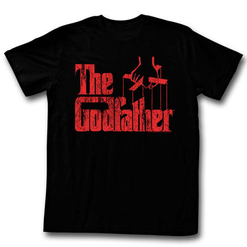 Godfather Mens S/S T-Shirt - Logo Red - Solid Black