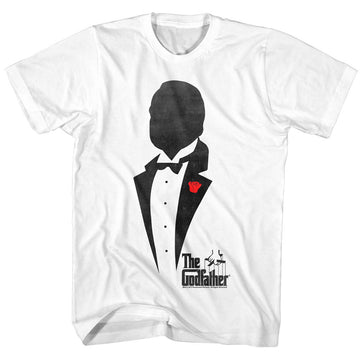 Godfather Mens S/S T-Shirt - Godfather Silhouette - Solid White