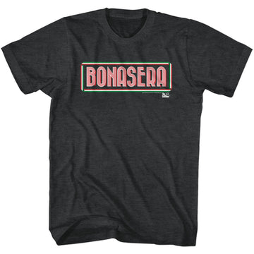 Godfather Mens S/S T-Shirt - Bonasera - Heather Black Heather