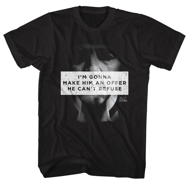 Godfather Mens S/S T-Shirt - Make Him An Offer - Solid Black