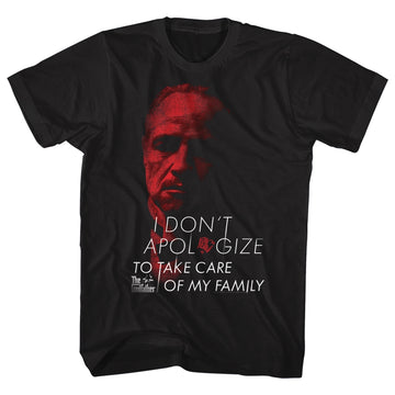 Godfather Mens S/S T-Shirt - No Apologies - Solid Black