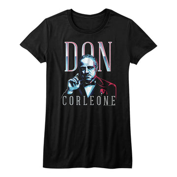 Godfather Girls Juniors S/S T-Shirt - Don Corleone - Solid Black