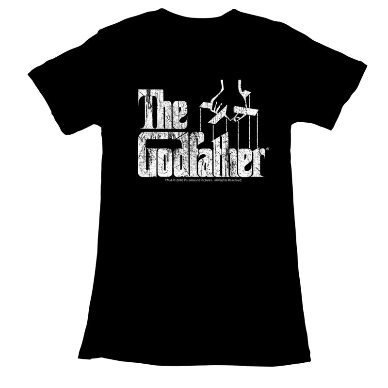 Godfather Girls Juniors S/S T-Shirt - Distress Copy - Solid Black