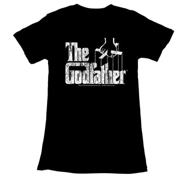 Godfather Girls Juniors S/S T-Shirt - Distress Copy - Solid Black