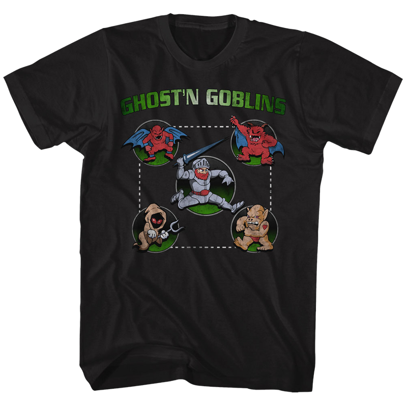 Ghost'N Goblins Mens S/S T-Shirt - Full Circle - Solid Black