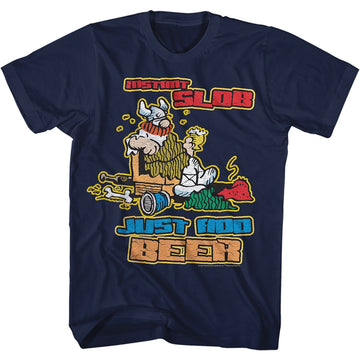 Hagar The Horrible Mens S/S T-Shirt - Instant Slob - Solid Navy