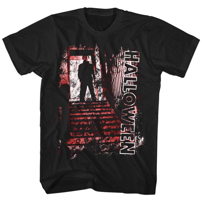 Halloween Mens S/S T-Shirt - Stair Top - Solid Black - Inmyparentsbasement.com