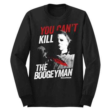 Halloween Mens L/S T-Shirt - Boogeyman - Solid Black