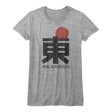 Hai Karate Girls Juniors S/S T-Shirt - Hk Logo - Heather Gray Heather