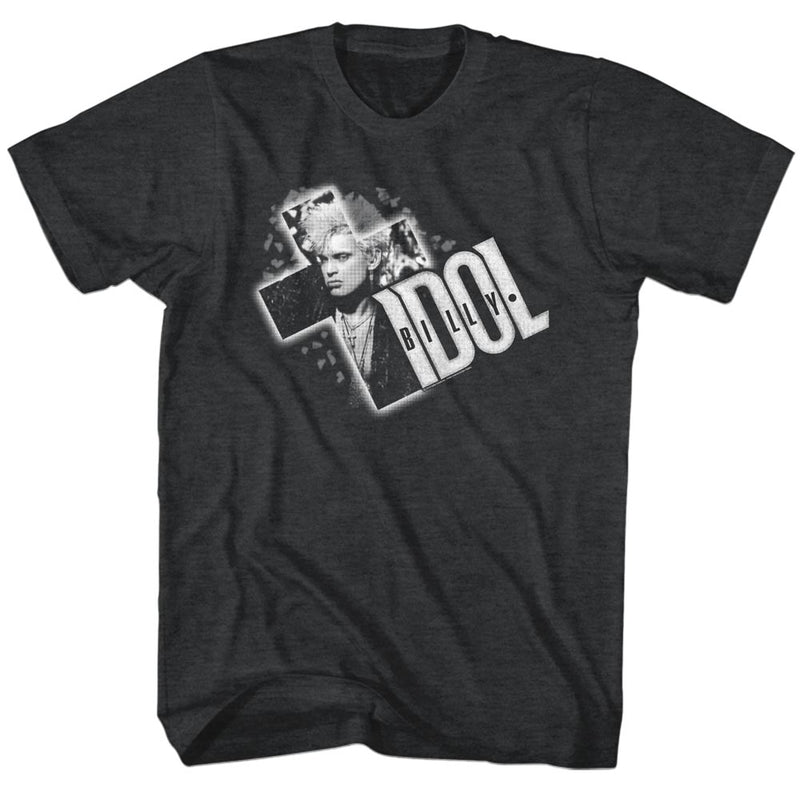 Billy Idol Mens S/S T-Shirt - Cross It Out - Heather Black Heather