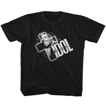 Billy Idol Toddler S/S T-Shirt - Cross It Out - Solid Black