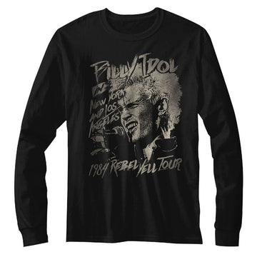 Billy Idol Mens L/S T-Shirt - Blondie Boy - Solid Black