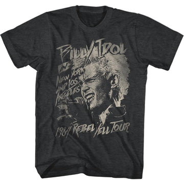 Billy Idol Mens S/S T-Shirt - Blondie Boy - Heather Black Heather