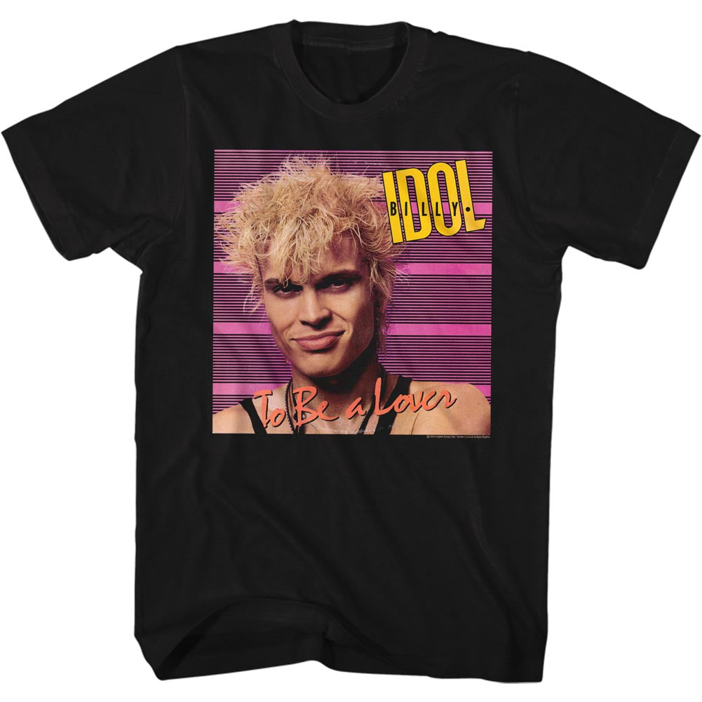 Billy Idol Mens S/S T-Shirt - Bealover - Solid Black