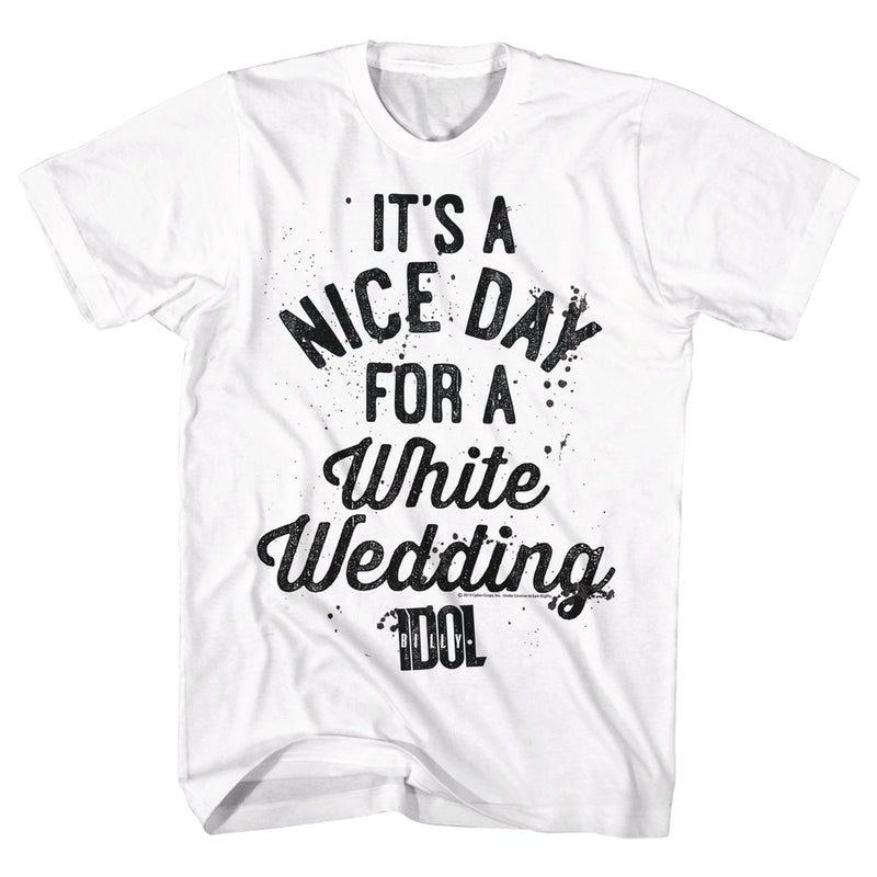 Billy Idol Mens S/S T-Shirt - Nice Day - Solid White