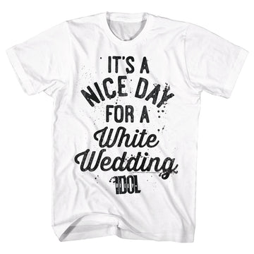 Billy Idol Mens S/S T-Shirt - Nice Day - Solid White