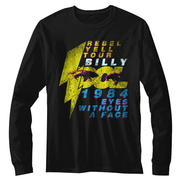 Billy Idol Mens L/S T-Shirt - Eyeballs - Solid Black