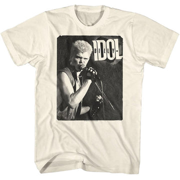 Billy Idol Mens S/S T-Shirt - One Color Idol - Solid Natural