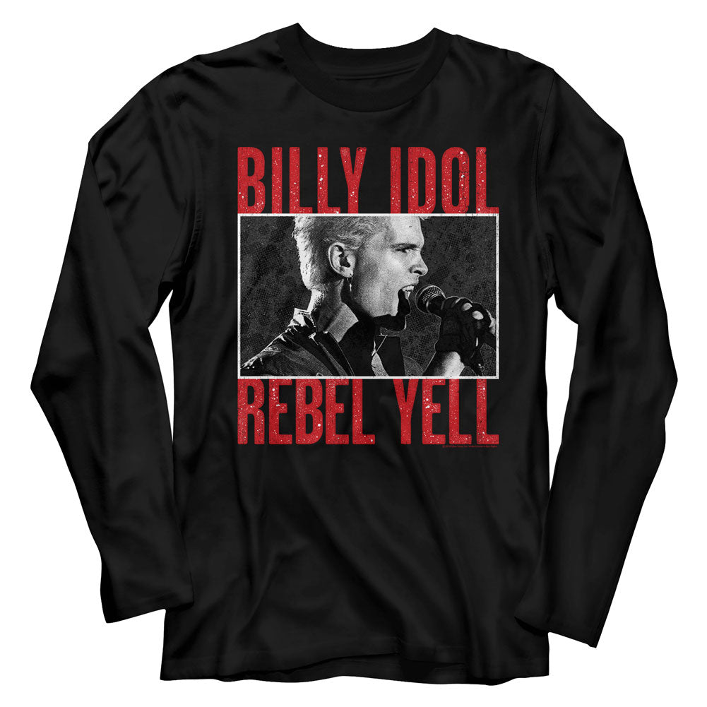 Billy Idol Mens L/S T-Shirt - Rebel Yell - Solid Black