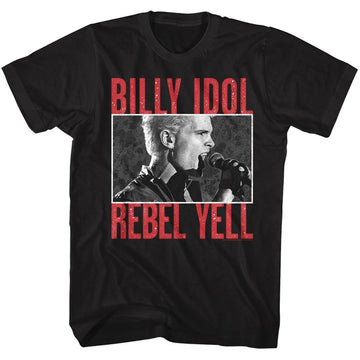 Billy Idol Mens S/S T-Shirt - Rebelyell - Solid Black