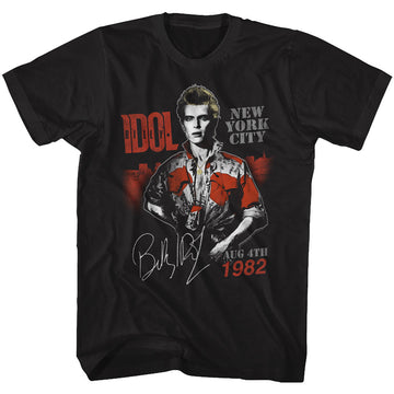 Billy Idol Mens S/S T-Shirt - Aug '82 - Solid Black