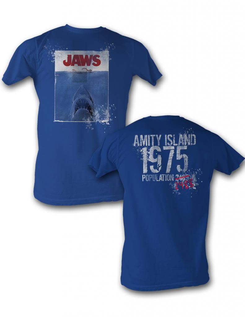 Jaws Mens S/S T-Shirt - 1975 - Solid Royal