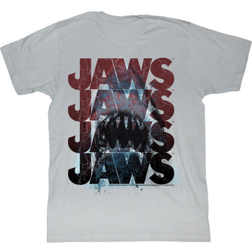 Jaws Mens S/S T-Shirt - Jaws Jaws Jaws - Solid Silver