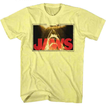 Jaws Mens S/S T-Shirt - Swim Lines - Heather Yellow Heather