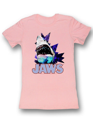 Jaws Girls Juniors S/S T-Shirt - Electric Jaws - Solid Pink