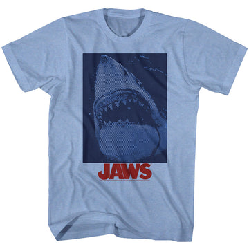 Jaws Mens S/S T-Shirt - Underwaterstyle - Heather Light Blue Heather